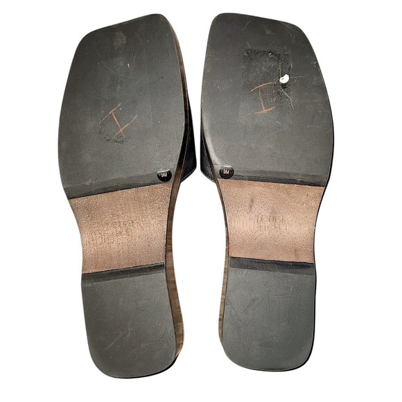 Louise et Cie Elara Platform Slide Sandals Size 9 Black Leather Wood Platform - Picture 5 of 5
